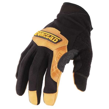 Ironclad Performance Wear Ranchworx(R) Mechanics Gloves, Goatskin Leather Palm, Nylon, Spandex Back, L, Black/Tan RWC2-04-L