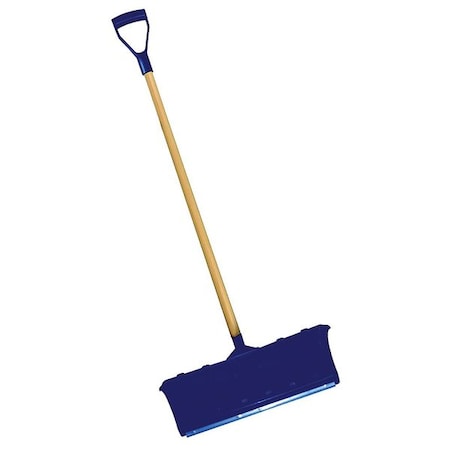 Zoro Select Snow Shovel, 22 1/4 in W x Aluminum, Plastic Blade, 42 in L Wood Handle 21AC98