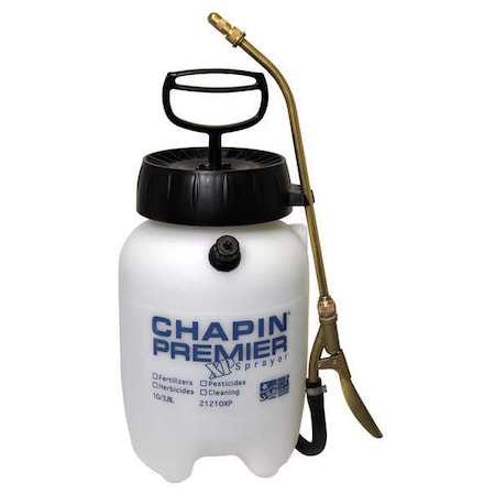 Chapin 1 gal Handheld Sprayer, Poly, 42 in L Hose, 12 in L Wand, Cone Nozzle Spray Pattern, 40 psi Max 21210XP