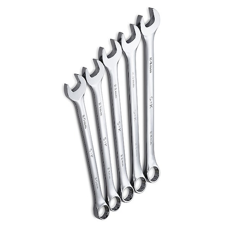 Sk Professional Tools Combo Wrench Set, Long, Chrome, 20-24mm, 5Pc 86041