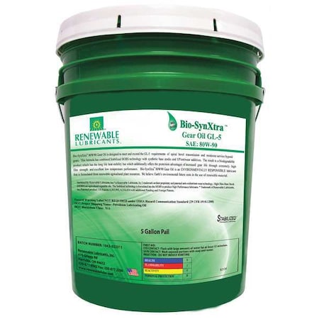 Renewable Lubricants Bio-Based High Temperature Oil, 5 Gal 82134