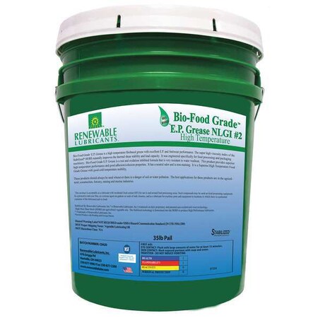 Renewable Lubricants 35 lb Extreme Pressure Grease Pail 87504