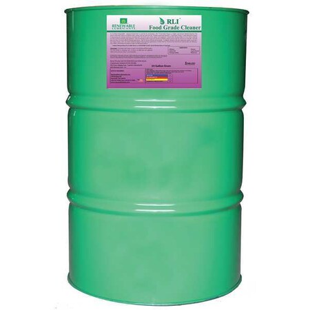 Renewable Lubricants Food Equipment Cleaner, 55 gal. Drum, Unscented 87816