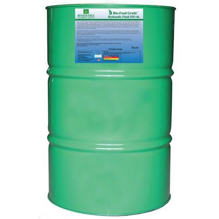 Renewable Lubricants 55 gal Drum, Hydraulic Oil, 46 ISO Viscosity, Not Specified SAE 87136