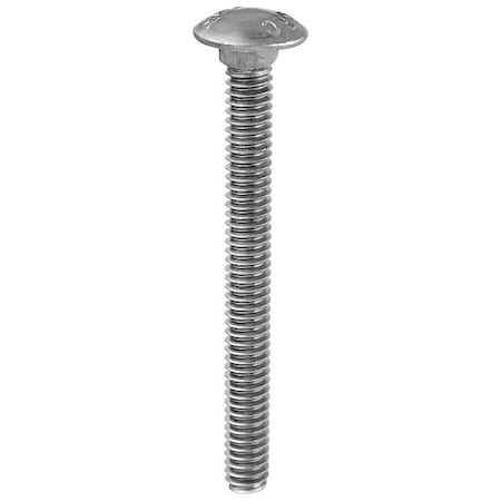 Zoro Select Carriage Bolt, Square Neck, 1/4"-20, 2-1/2 in L, Steel, Grade 2, Plain, 100 PK U08300.025.0250
