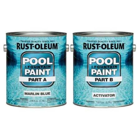 Rust-Oleum Epoxy Paint, Marlin Blue, Flat, 2 gal, 270 to 350 sq ft /gal, None Series 267940