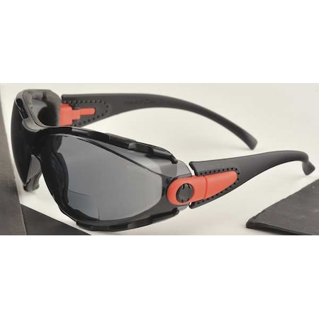 Deltaplus RX Reader Safety Glasses, Black Wraparound Frame, 3.0 Diopter, Gray Lens, Universal RX-GG-40G-AF-1.5