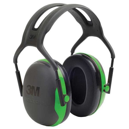 3M Peltor Peltor X1 Over-the-Head Ear Muffs, 22 dB NRR, Passive, Electrically Insulated, Black/Green X1A