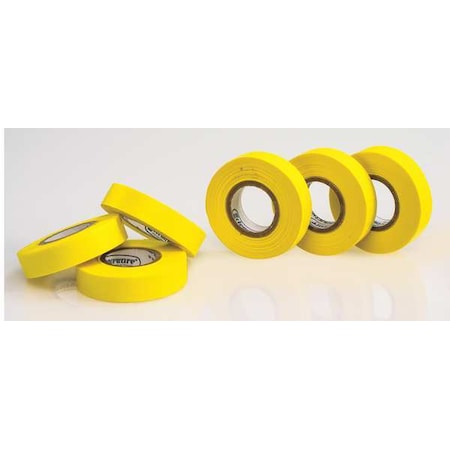 Sp Scienceware Masking Tape, 1/2 in W x 15 yd L, 6.3 mil Thick, Yellow, Rubber Adhesive, 6 PK F13481-0050