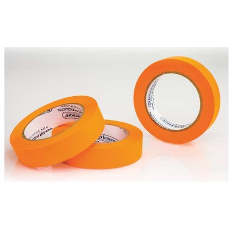 Sp Scienceware Masking Tape, 1 in W x 40 yd L, 6.3 mil Thick, Orange, Rubber Adhesive, 3 PK F13488-0100