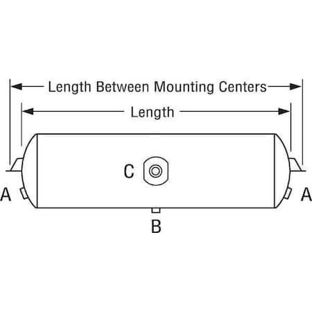 Velvac Air Tank, 125 psi, Steel, Blk Powder Coat 035108
