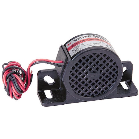 Velvac Back up Alarm, 87dB, Black, 2-3/4 In H 697287