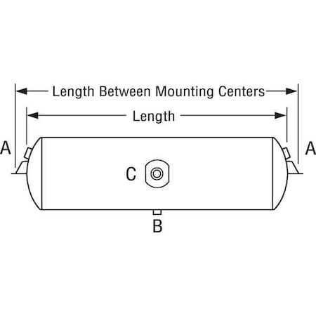 Velvac Air Tank, Steel, Blk Pwdr Coat, 125 psi 035101