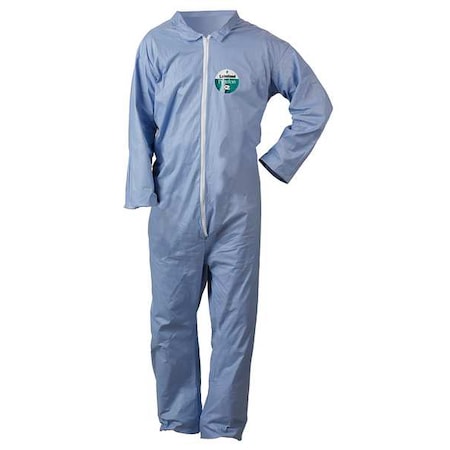Lakeland Flame-Resistant Coverall, 4Xl, Blue, Pyrolon(R) Plus 2, zipper LS7412-4XB