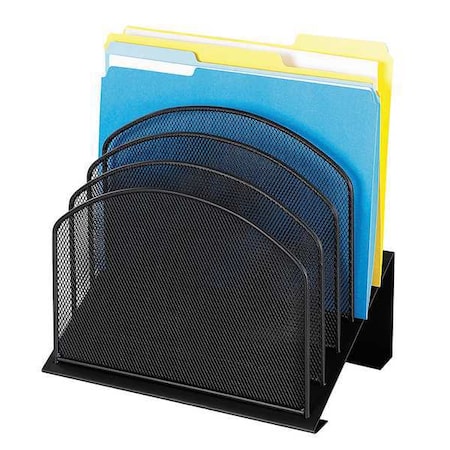 Safco Letter Tray/File Holder, Black, Steel, 11 1/4 in W, 7 1/4 in L, 12 in H 3257BL