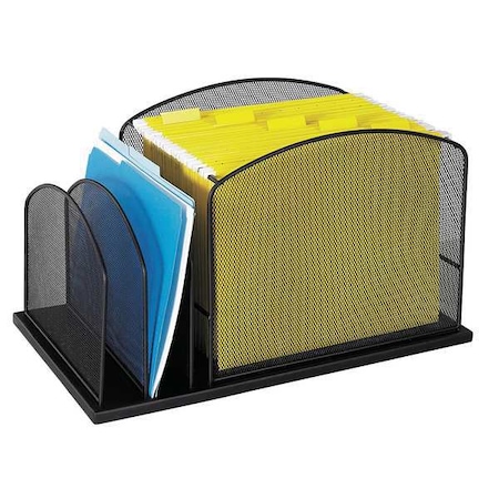 Safco Letter Tray/File Holder, Black, Steel, 19 1/4 in W, 11 1/2 in L, 11 1/2 in H 3259BL