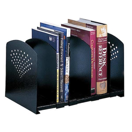 Safco Adjustable Bookrack, Black, Steel, 15 1/2 in W, 9 in L, 9 1/4 in H 3116BL