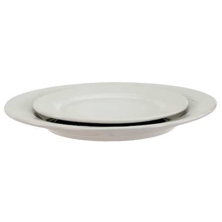 Crestware Plate, 10-1/4", Ceramic Bright White PK12 FR46
