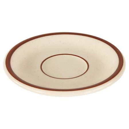 Crestware Saucer, 6", Ceramic Brown Speckled with Brown Band PK36 SC21