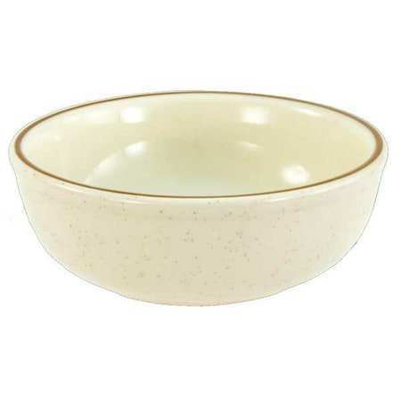Crestware Nappie Bowl, 12 oz., Ceramic Brown Speckled w/Double Band PK36 SC33