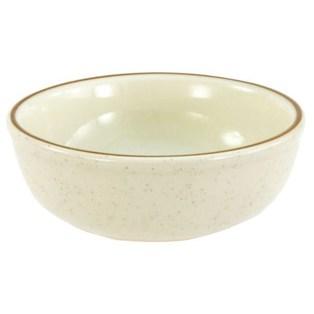 Crestware Nappie Bowl, 15 oz., Ceramic Brown Speckled w/Double Band PK36 SC34
