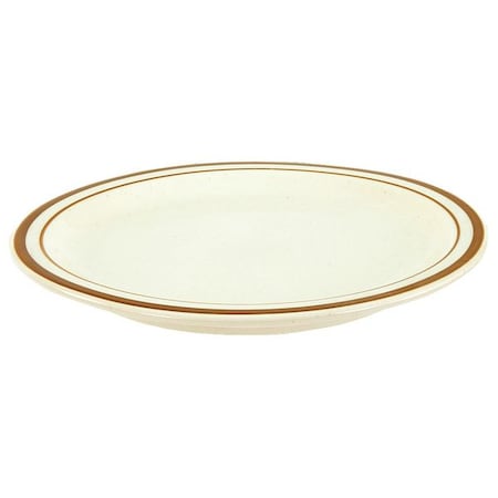 Crestware Plate, 5-1/2", Ceramic Brown Speckled with Brown Band PK36 SC41