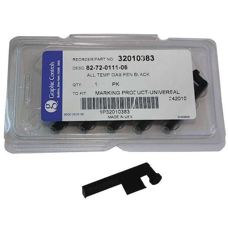 Graphic Controls Chart Recorder Pen, Black, PK6 82-72-0111-06 - BLACK STATIC PENS
