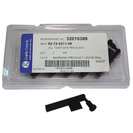 Graphic Controls Chart Recorder Pen, Black, PK6 82-72-0211-06 - BLACK STATIC PENS