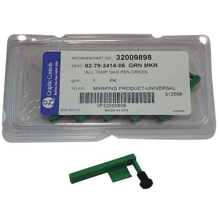 Graphic Controls Chart Recorder Pen, Green, PK6 82-79-3414-06 - GREEN TEMPERATURE PENS