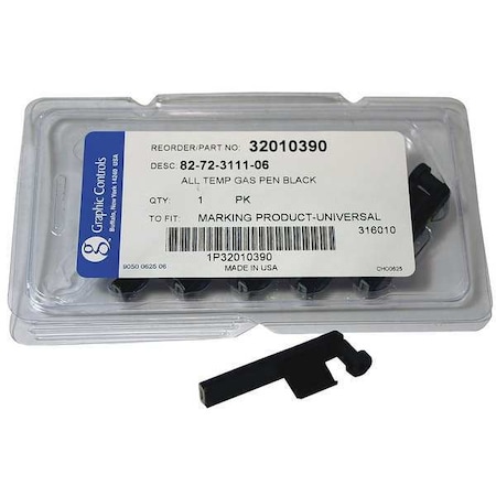 Graphic Controls Chart Recorder Pen, Black, PK6 82-72-3111-06 -BLACK STATIC PENS