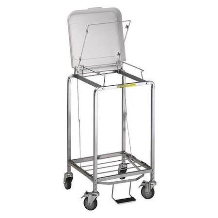 R&B Wire Products Single "Easy Access" Hamper with Foot Pedal, No Bag 672NB