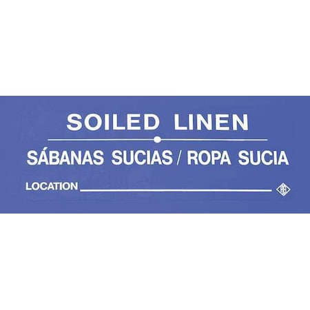R&B Wire Products Bilingual Hamper Label "Soiled Linen", White Text, PK5 602SLW