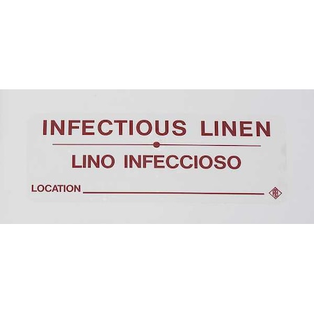 R&B Wire Products Bilingual Hamper Label "Infectious Linen", Red Text, PK5 602IL