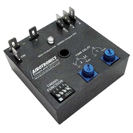 Airotronics Multifunction Time Delay Relay, Square, 9 Functions 24V DC, SPDT MC4003601H