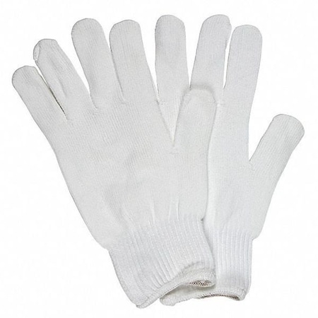 Mcr Safety Knit Gloves, Uncoated, None, Uncoated, Not Rated Abrasion Level, White, XS 12 PK 9630XSM