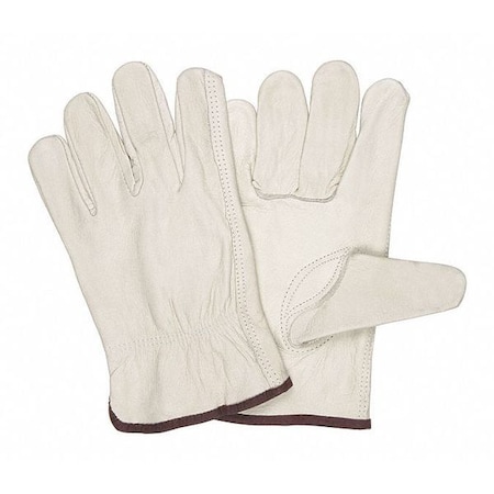 Mcr Safety Leather Drivers Gloves, Slip-On, Keystone Thumb, Gunn Cut, Beige, M 12 PK 3213M