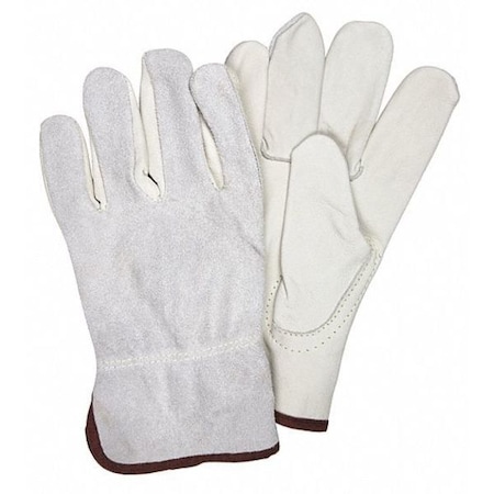 Mcr Safety Leather Drivers Gloves, Slip-On, Keystone Thumb, Gunn Cut, Beige, XL 12 PK 32056XL