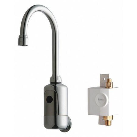 Chicago Faucet Electronic Sensor Single Hole Mount, 1 Hole Hytronic Gooseneck Sink Faucet With Dual, Chrome plated 116.954.AB.1