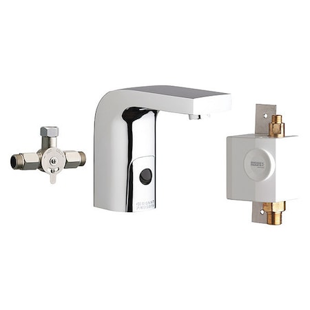 Chicago Faucet Electronic Sensor 5-1/8" Mount, 1 Hole Hytronic Edge Lavatory Sink Faucet With, Chrome plated 116.968.AB.1