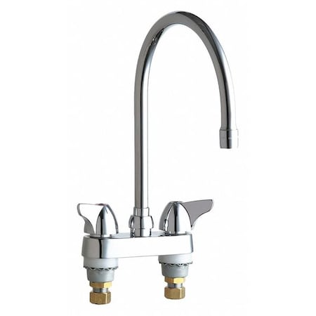 Chicago Faucet Manual Sink Faucet, 4" Mount, Chrome plated 1895-GN8AE3ABCP