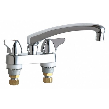 Chicago Faucet Manual Sink Faucet, 4" Mount, Chrome plated 1895-L8ABCP