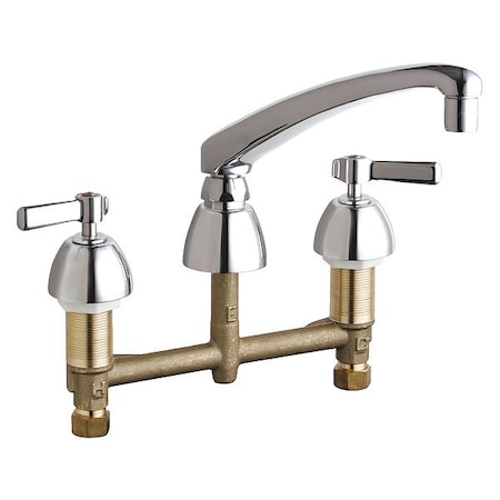 Chicago Faucet Kitchen Sink Faucet W/O Spray, Manual, 8" Mount, Commercial 201-AL8ABCP
