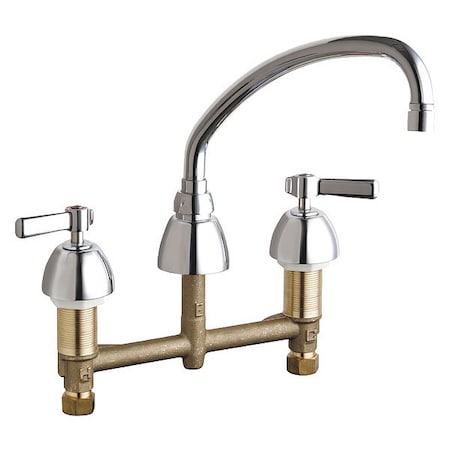 Chicago Faucet Kitchen Sink Faucet W/O Spray, Manual, 8" Mount, Commercial 201-AVPAXKABCP