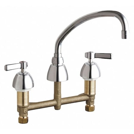Chicago Faucet Kitchen Sink Faucet W/O Spray, Manual, 8" Mount, Commercial 201-AXKABCP
