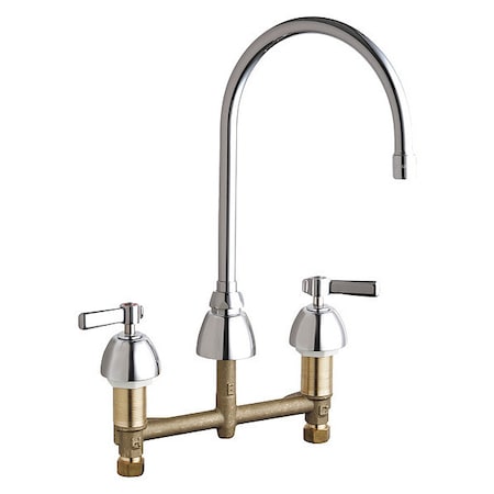 Chicago Faucet Kitchen Sink Faucet W/O Spray, Manual, 8" Mount, Commercial 201-AGN8AE3XKABCP