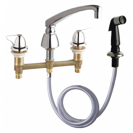 Chicago Faucet Concealed Kitchen Sink Faucet, Manual, 8" Mount, Commercial 200-AL8-1000ABCP