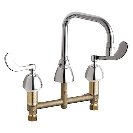 Chicago Faucet Kitchen Sink Faucet W/O Spray, Manual, 8" Mount, Commercial 201-ADB6AE3-317AB