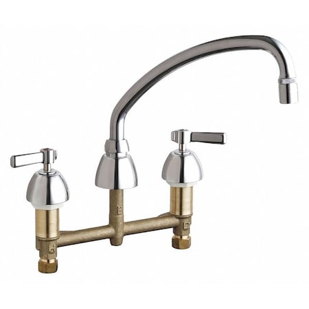 Chicago Faucet Kitchen Sink Faucet W/O Spray, Manual, 8" Mount, Commercial 201-AE29ABCP