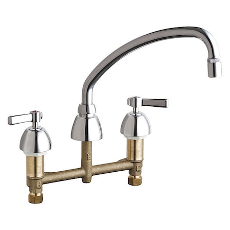 Chicago Faucet Kitchen Sink Faucet W/O Spray, Manual, 8" Mount, Commercial 201-AE29XKABCP
