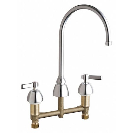 Chicago Faucet Kitchen Sink Faucet W/O Spray, Manual, 8" Mount, Commercial 201-AGN8AE2805FAB